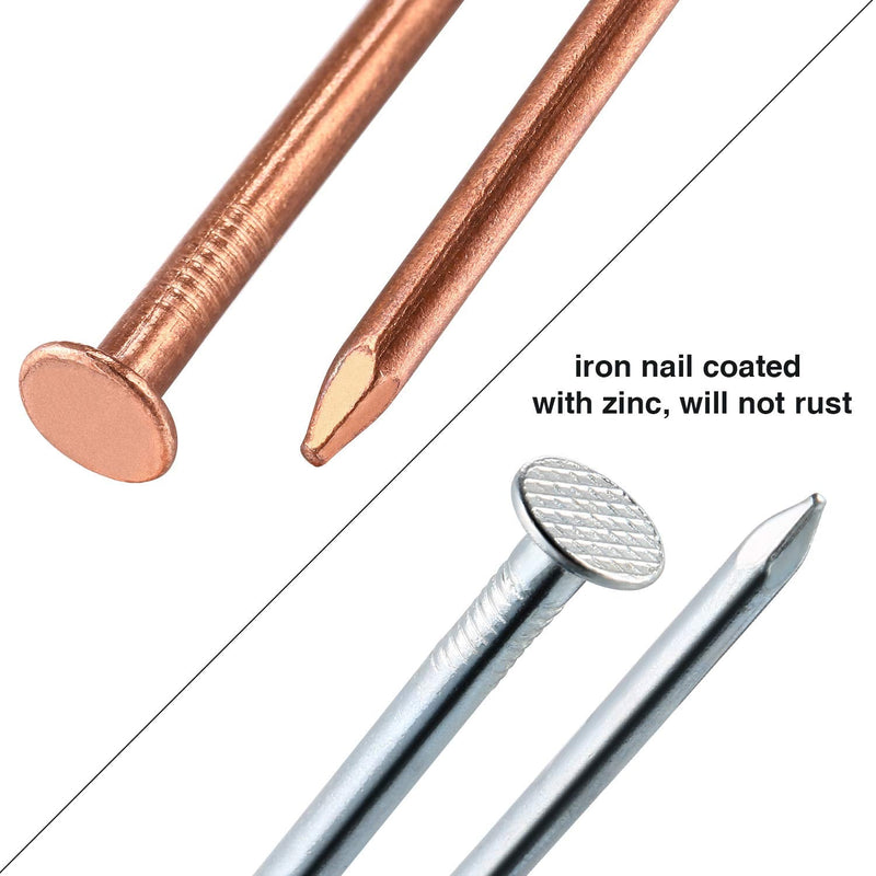 [Australia - AusPower] - Frienda 20 Pack 3.5 Inch Copper Nails Nail Spikes for Killing Tree, Long Stump Removal Spikes with 2 Pieces Large Steel Nails, Included Storage Box 