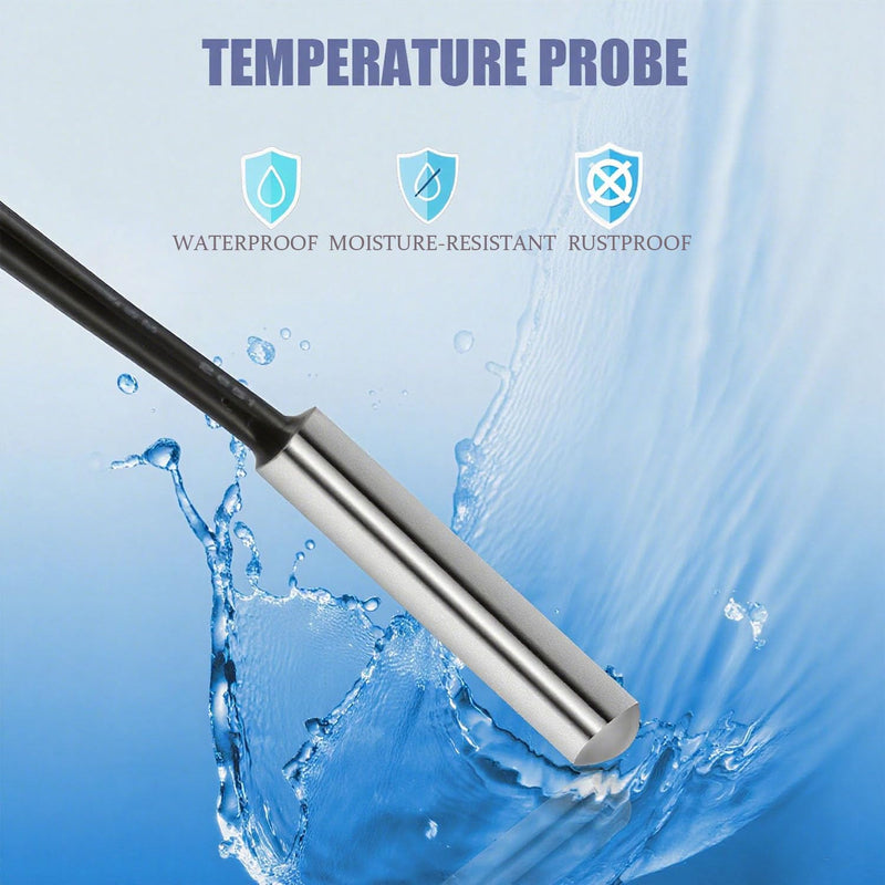 [Australia - AusPower] - 10K Temperature Sensor Probe, Waterproof Temp Sensor Probe -1 Meter 5pcs, Stainless Steel 3950 NTC Temp Sensor Probe, Digital Temperature Transmitter Extension Cable-5PCS 