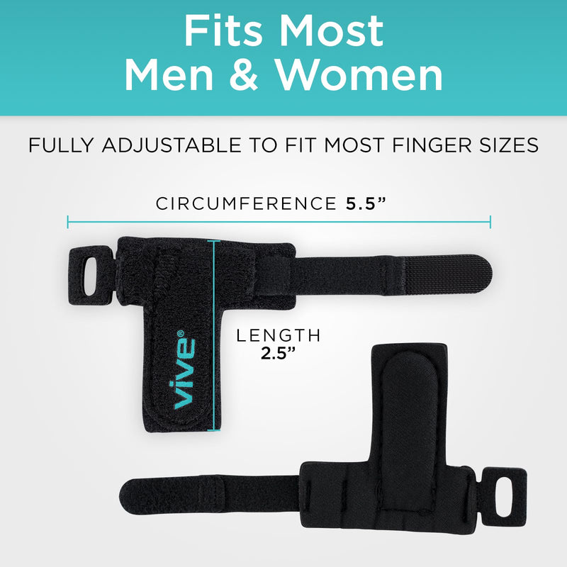 [Australia - AusPower] - Vive Trigger Finger Splint - Support Brace for Middle, Ring, Index, Thumb and Pinky Straightening Curved, Bent, Locked Stenosing Tenosynovitis Hands Tendon Lock Release Stabilizer Knuckle Wrap Single Black 