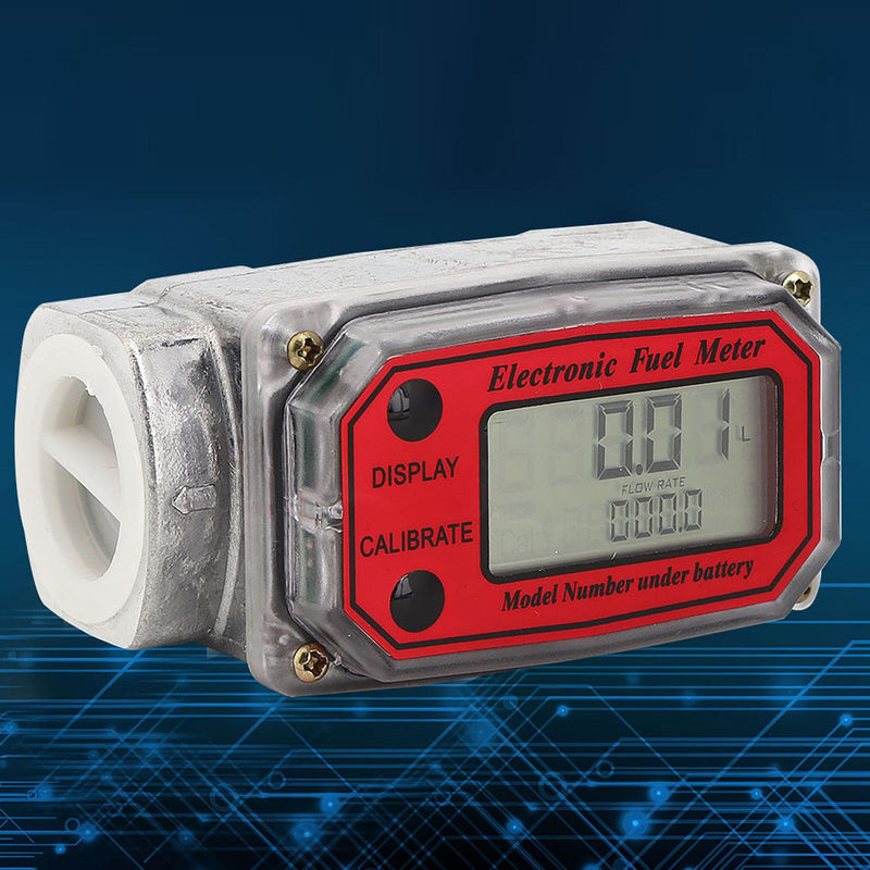 Fuel Flow Meter, Mini Digital Turbine Flowmeter, Diesel Fuel Flow Meter, 10-200L, 1 Inch NPT Flowmeter
