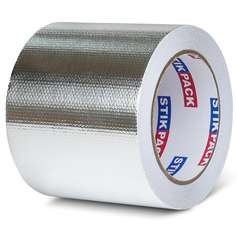Aluminum Foil Heat Shield Tape 4in x 66ft, Self-Adhesive Heat Reflective Heat Resistant High Temperature Fiberglass Tear-Proof HVAC Silver Duct Tape for Ductwork, Dryer Vent & Insulation 4inx66ft