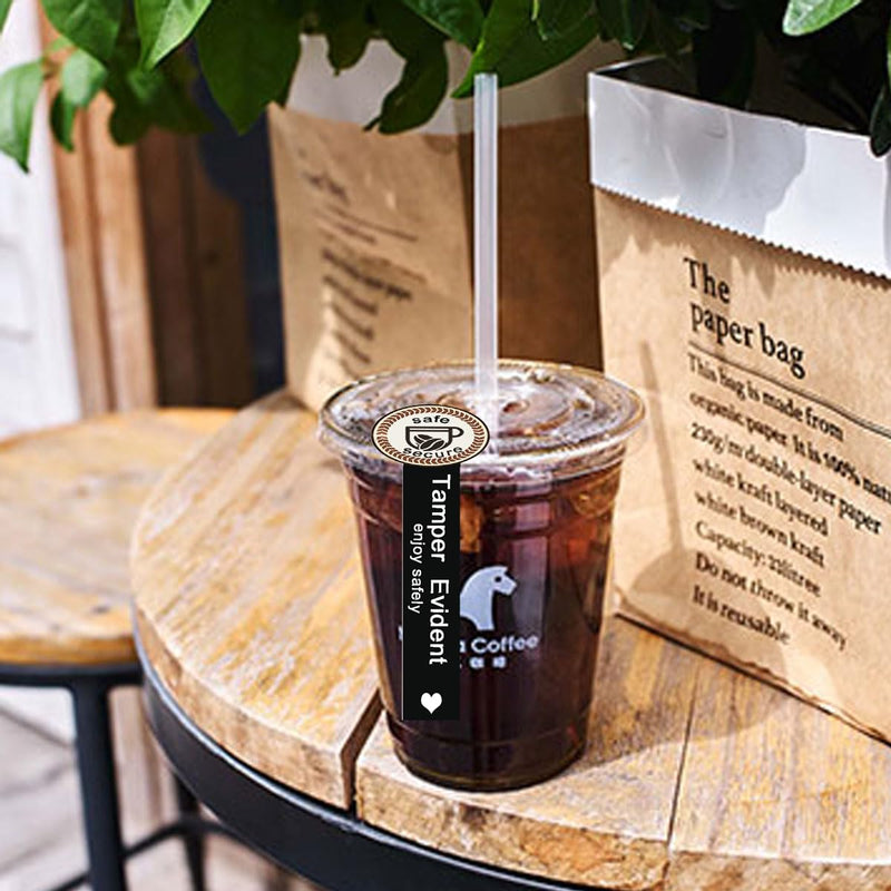 [Australia - AusPower] - Safe Secure Tamper Evident Seals Stickers for Drink Lids 1.5×4 Inch Food Delivery Stickers Sealed for Freshness Labels Drink Food Coffee Seal (Pack-500) 