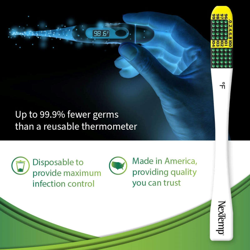 [Australia - AusPower] - Ultra Single-Use Thermometers - Individually Wrapped Disposable First Aid Supplies with High-Accuracy Readings, for Work, Home, and Travel, Fahrenheit, 12-Pack, by Medical Indicators Inc. 