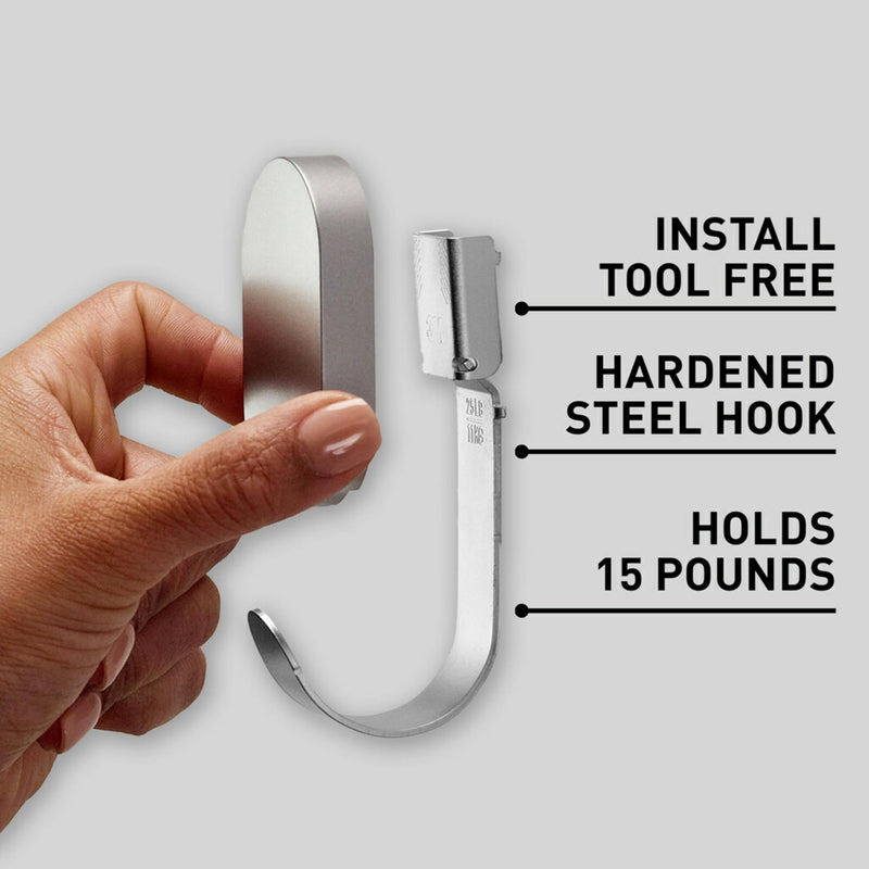 3M CLAW 15 lb. 2 Drywall Silver Hooks & 2 Extra Picture Hangers, Heavyweight Hanging Solution for Backpacks, Jackets, Pictures and Room Decor, Cute Wall Hooks - 4 Pack 15 lb.