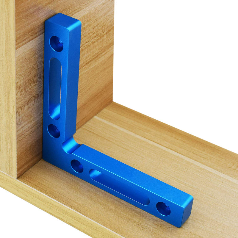 [Australia - AusPower] - Aluminium Alloy 90 Degree Positioning Squares 4.7" x 4.7"(12x12cm) Right Angle Clamps Woodworking Carpenter Tool Corner Clamping Square for Picture Frame Box Cabinets Drawers (Blue, 2pcs) Blue, 2pcs 