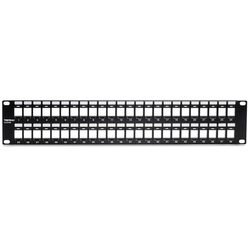 [Australia - AusPower] - TRENDnet 48-Port Blank Keystone 2U HD Patch Panel, TC-KP48, 2U 19” Metal Rackmount Housing, HD Keystone Network Patch Panel, Recommended w/TC-K25C6 & TC-K50C6 Cat6 Keystone Jacks (Sold Separately) 