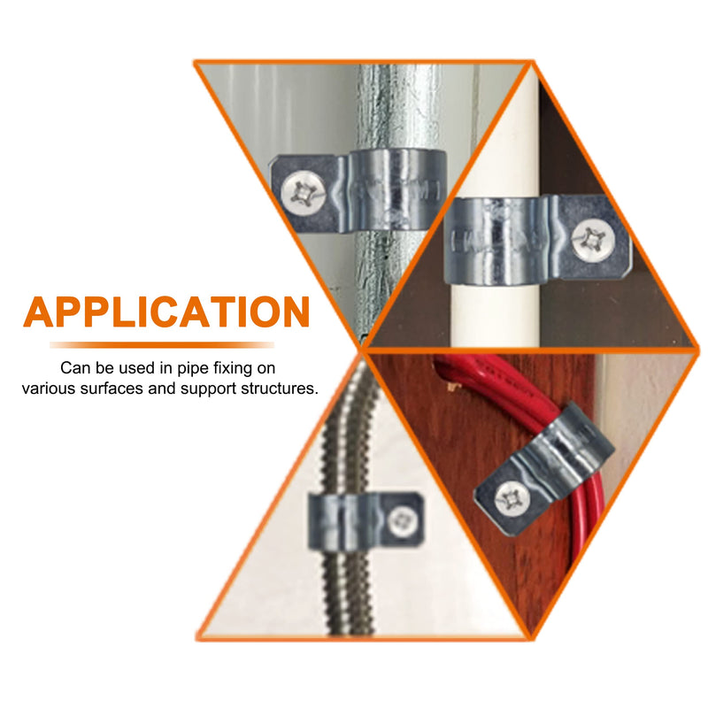 [Australia - AusPower] - ISPINNER 25pcs 3/4 Inch Zinc Plated Steel EMT Pipe Straps with 1 Hole for EMT Conduit or Pipe Fixing One Hole 