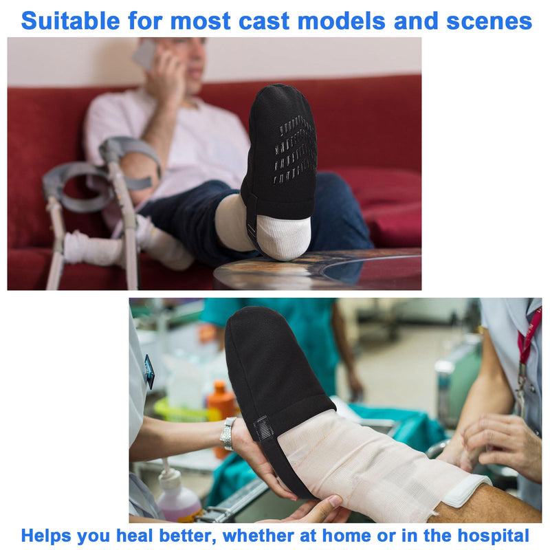 [Australia - AusPower] - iGuerburn 2Pcs Cast Sock Cover for Foot, Soft Cast Cover for Foot Warm & Protector Your Cast Toe, Non-slip Adjustable Cast Socks Over Cast for Women Men Fit Most Cast Foot Sizes 2 