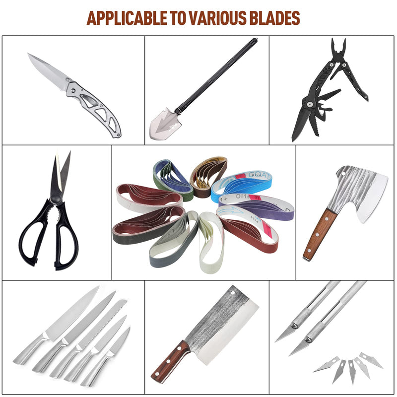 [Australia - AusPower] - 45 Pcs 1/2" x 12" Replacement Sharpening Belt Kit for Official Work Sharp Knife & Tool Sharpener (WSKTS & WSKTS-KT/Mk.1 & Mk.2) - 80/120/240/400/600/800/1000/2500/5000 Grits 45Pcs 80~5000grit 