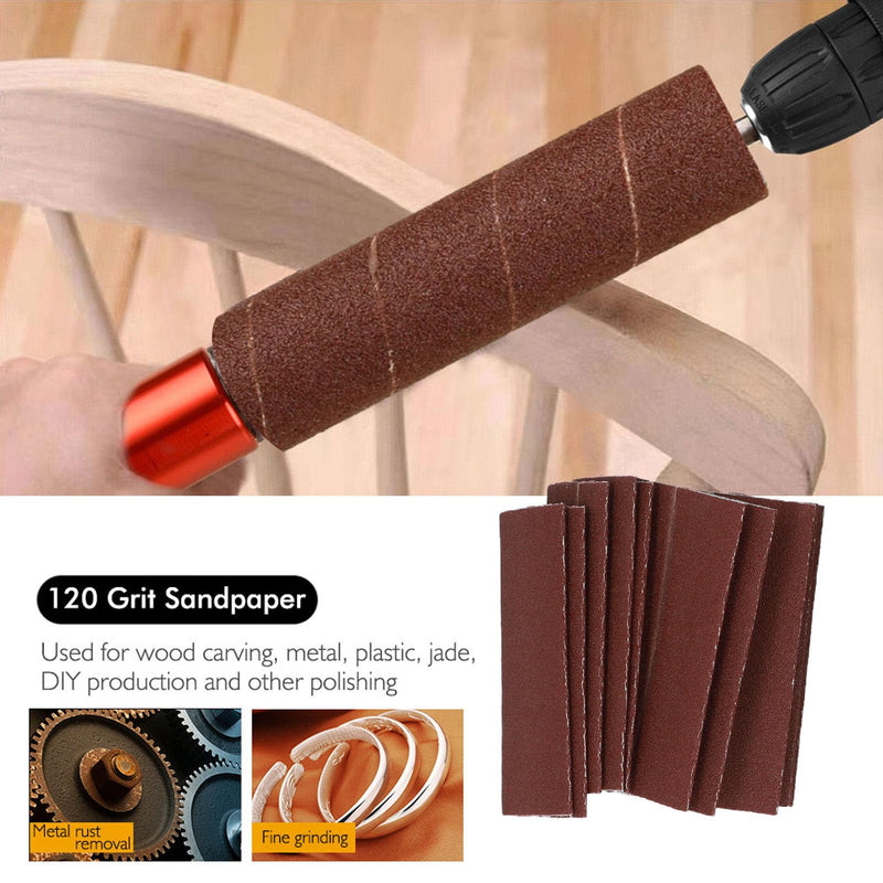 Spindle Sander Adapter 3/8 Inch Aluminum Alloy with Sanding Drum Kit, 10 Sandpaper for Wood Metal Drill Accessories