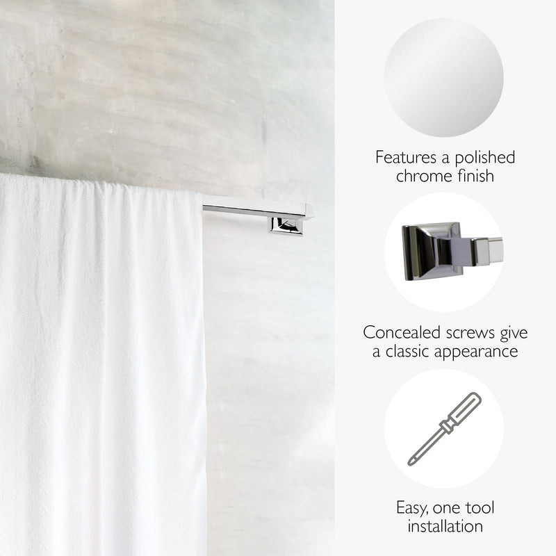 Design House 30 in Millbridge Towel Bar, Standard Wall Mount, Concealed Screws, Easy Installation, Polished Chrome, 31.96 in L x 1.81 in W x 3.15 in H, Item 533034 30 Inch 30 in. Wide Towel Bar