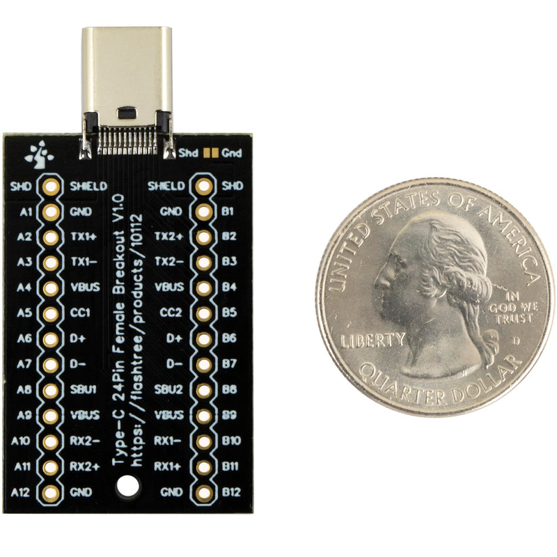 [Australia - AusPower] - USB Type C Breakout Board Female 24Pin Full Pins Output Gold Plated PCB USB C Interface Replacement (Pack of 2pcs) USB C Breakout 24Pin Female (2pcs) 