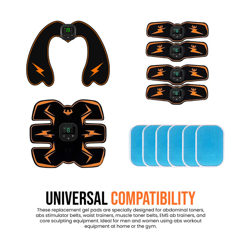 Gel Pads for Abs Stimulator – Hydrogel Pads for EMS AB Trainer, Abdominal Toner Belts & Muscle Toners – Conductive, Skin-Friendly & Long-Lasting EMS Accessories 10 Pcs
