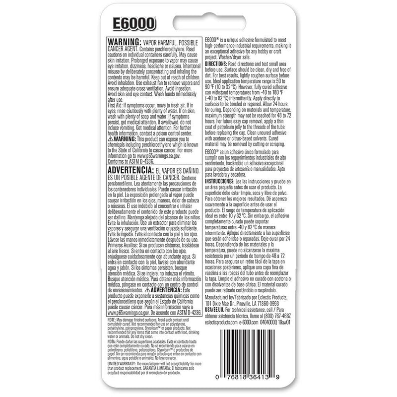 [Australia - AusPower] - 2 oz Eclectic Products 800432 E6000 Craft Adhesive 1 Count (Pack of 1) Clear 