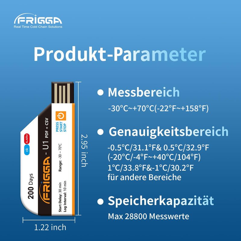 Frigga U1 USB Temperature Data Logger Disposable Temperature Pen 1