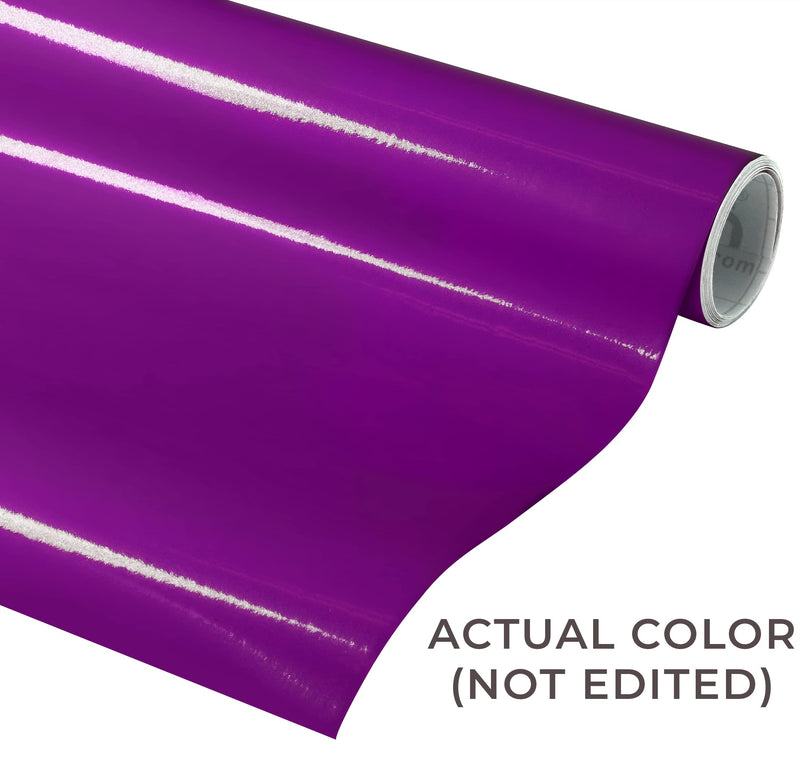 VViViD Violet Gloss 11.8 Inches x 84 Inches (7 Feet) DECO65 Permanent Adhesive Craft Vinyl for Cricut, Silhouette & Cameo 7ft x 11.8" Roll