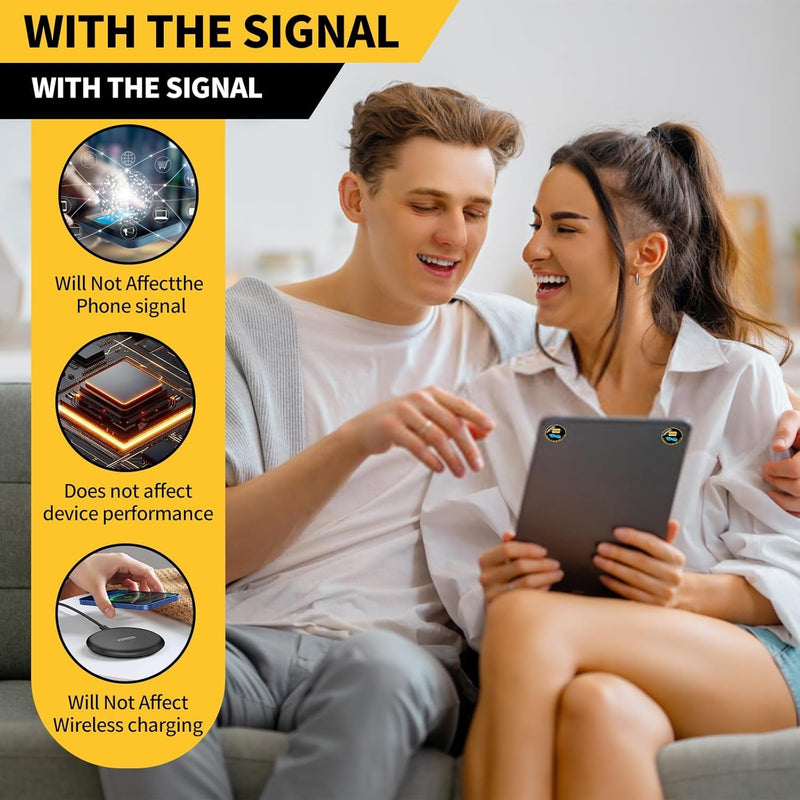 25 Pieces Cell Phone Blocker Protection Neutralizers Stickers for Smart Phones Tablets Laptops Computer WiFi Priner TV Electronic Devices Black 25