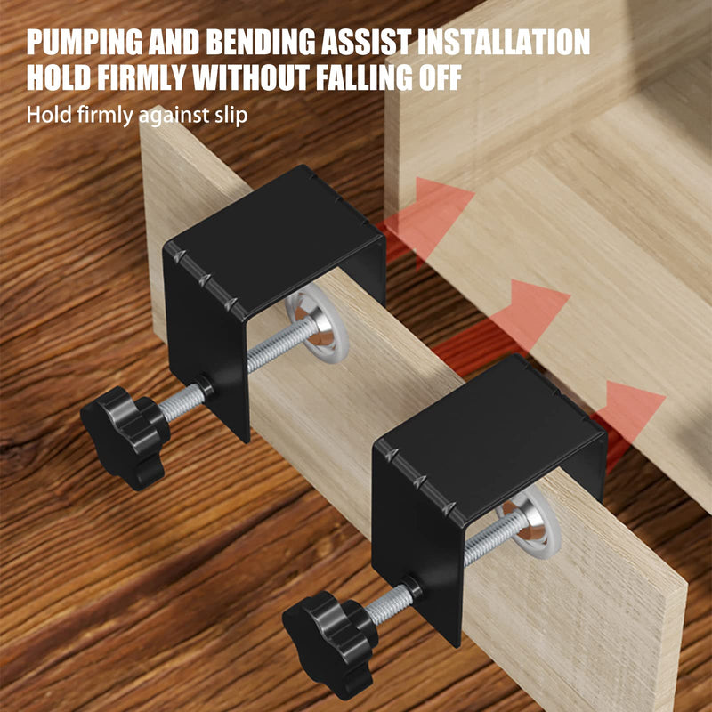 [Australia - AusPower] - C Clamp, Heavy Duty C-Clamp 304 Stainless Steel Adjustable Cabinet Installation Clamps Cabinetry Clamps Tools Drill Hole Guide Design for Easy and Fast Installing Frame of Cabinets Drawer (2 Pack) 2 Pack 