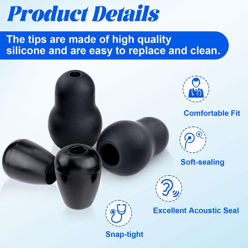 [Australia - AusPower] - 8Pcs Silicone Stethoscope Ear Tips Replacement Compatible with Littmann Stethoscopes, Small/Medium Stethoscope Ear Plugs, Soft Stethoscope Earpieces Replacement for Cardiology IV Parts 