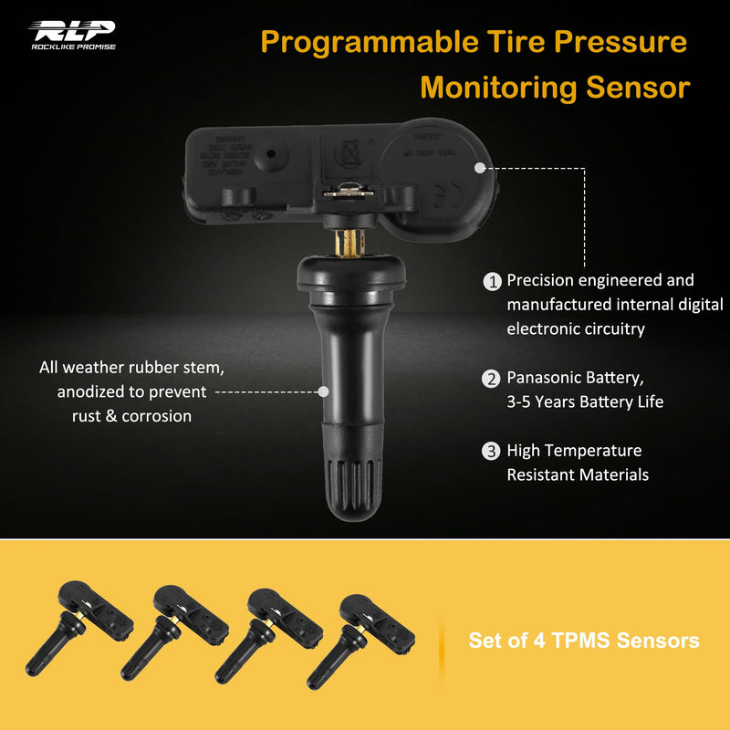 [Australia - AusPower] - TPMS Sensor Tire Pressure Sensor TPMS Sensors Set of 4 315MHz Compatible with Ford Lincoln Mercury Replaces DE8T-1A180-AA 9L3Z-1A189-A CM5T-1A180-AA 