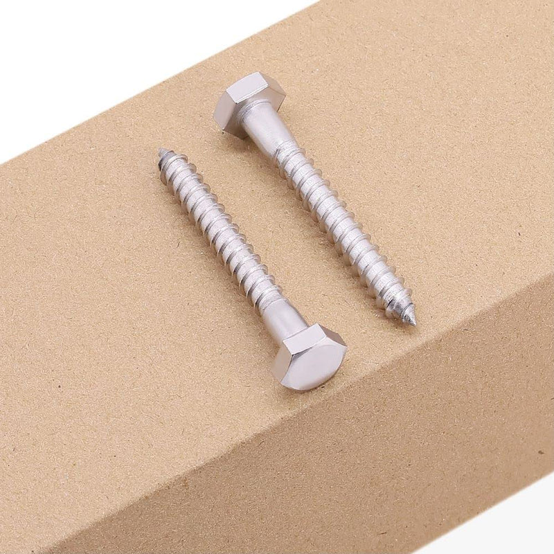 M8 x 75mm (10 pcs) Hex Lag Screws, 304 Stainless Steel 18/8, Hexagon Head Lag Bolts, DIN571 M8 x 75mm 10