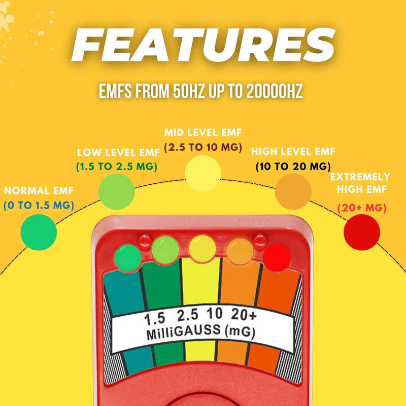 [Australia - AusPower] - EMF Meter Ghost Hunting Magnetic Field Detector Spirit Box Paranormal Equipment Tester Red 