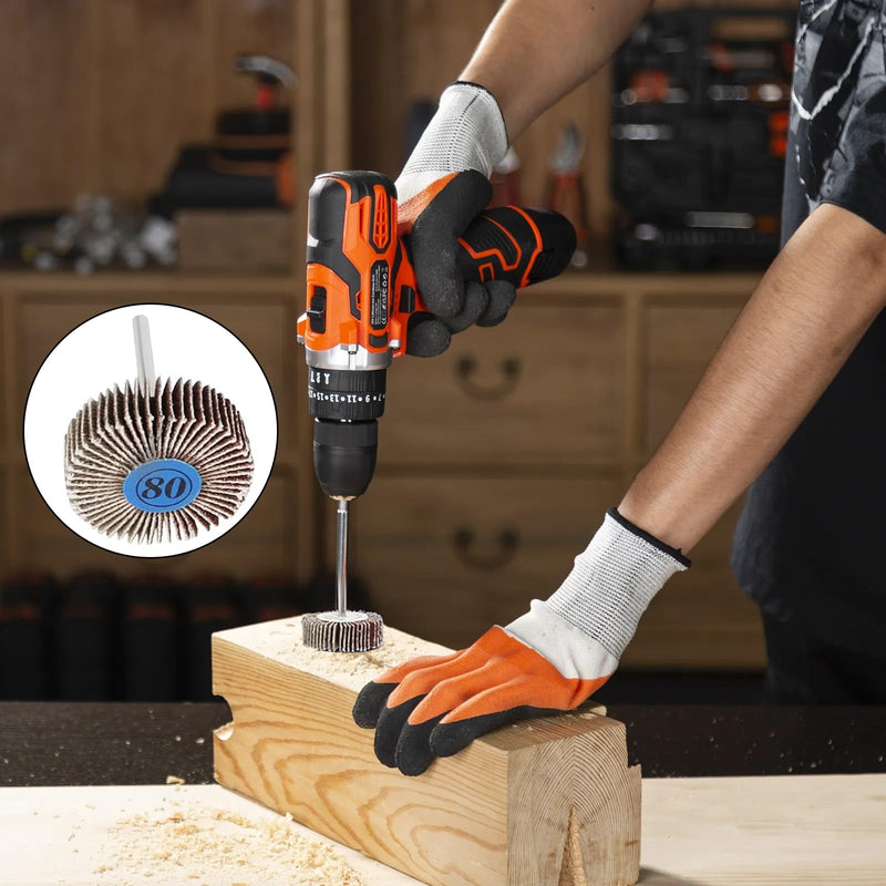 [Australia - AusPower] - Pack of 20 Flap Grinder Abrasive Polishing Wheels 80 Grit Polishing Disc Slat Grinder Sanding Fan Polishing Accessories for Cordless Screwdriver Dremel Rotary Tools 