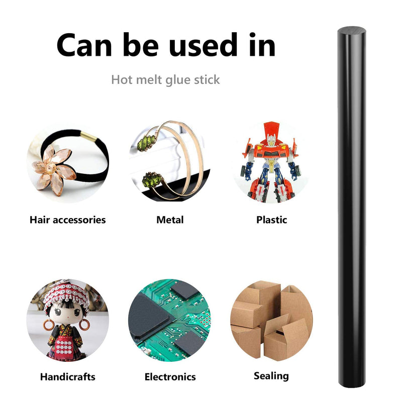 [Australia - AusPower] - Black Hot Glue Sticks, 72 Pack 0.27" x 4" Hot Melt Glue Sticks Strips Melting Adhesive Purpose Glue Sticks Mini Set for Handmade Car DIY Art Craft Home Office Project Craftwork Fix & Repairs Black 