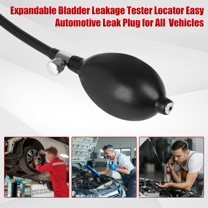 Expandable Bladder Leakage Tester Locator Easy Automotive Leak Plug for All Vehicles，Universal Easy Intake Adapter, Automotive Smoke Machine Bladder (黑色1)