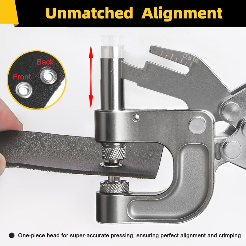 [Australia - AusPower] - Grommet Tool Kit w/Built-in Grommet Punch - 1/4 inch Tarp Grommet Kit, 6mm Grommet Tool Heavy Duty with 200pcs Copper Grommets, Eyelet Tool for Fabric Leather Clothes 