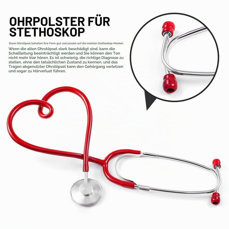 Hemobllo Stethoscope Earplugs Replacement 10 Pairs Silicone Earphones for Stethoscopes with Metal Parts Noise Isolation Vibration Reduction for Hospital and Clinic