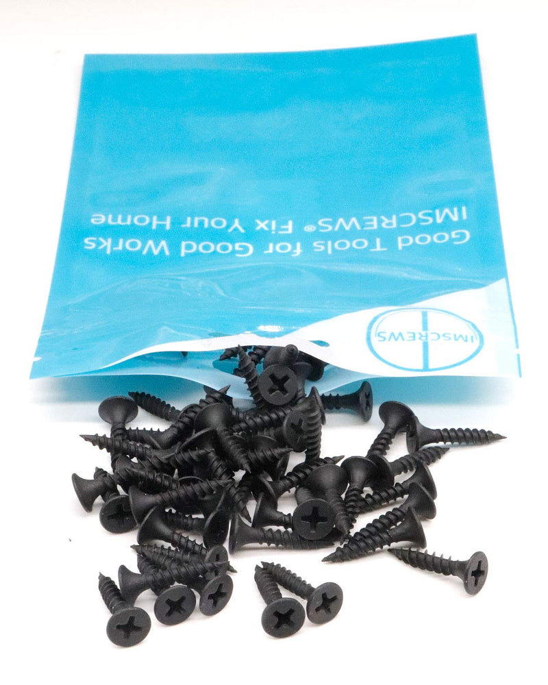 [Australia - AusPower] - 100pcs #6 x 3/4" Flat Head Phillips Drywall Screws Fine Thread Sharp Point Wood Screw, Carbon Steel 1022A, Black Phosphate #6 x 3/4" 100 