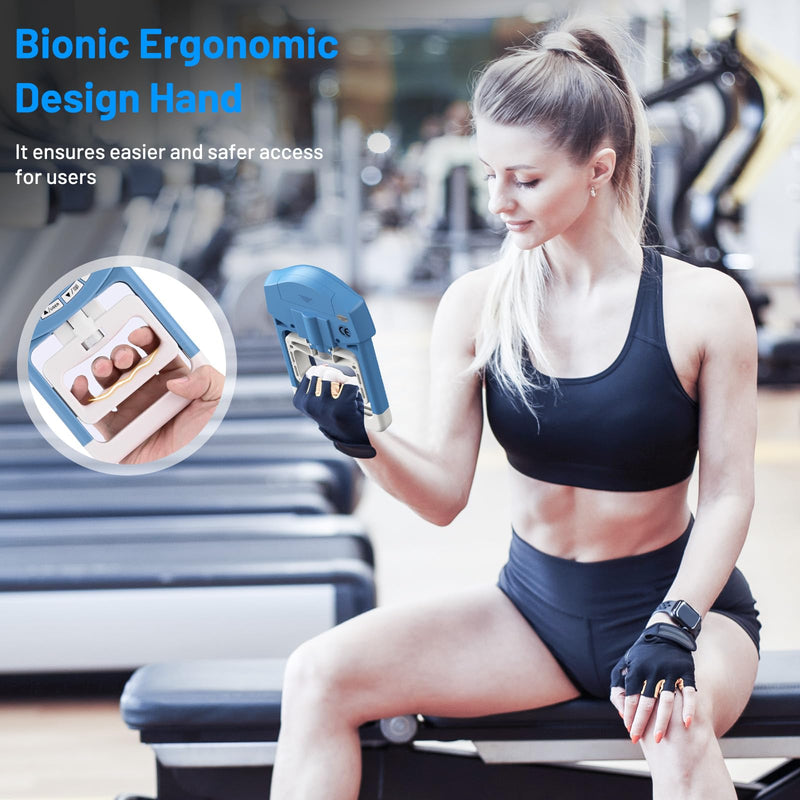 [Australia - AusPower] - Blue Electronic Hand Dynamometer - 90 kg / 200 lbs Capacity Hand Grip Strengthener with 19 Records - Ideal for Strength Training, Rehabilitation and Progress Tracking blue 