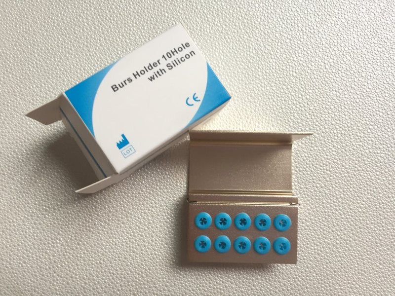 [Australia - AusPower] - 3pcs 10 Holes Dental FG Bur Burs Disinfection Autoclave Holder Block Blocks 3 Color 