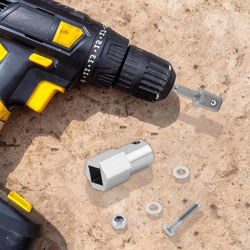 [Australia - AusPower] - Upgraded Stainless Steel Trailer Jack Drill Adapter with Top Wind Crank Handle and Cordless Drill Adapter - 1/2 Inch Socket Adapter Bit Included 