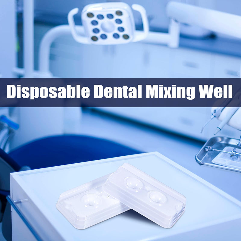 [Australia - AusPower] - 500 Pcs Disposable Dental Mixing Well 2 Wells Plastic Mini Mixing Trays for Mixing Materials (2 Wells, White) 500 