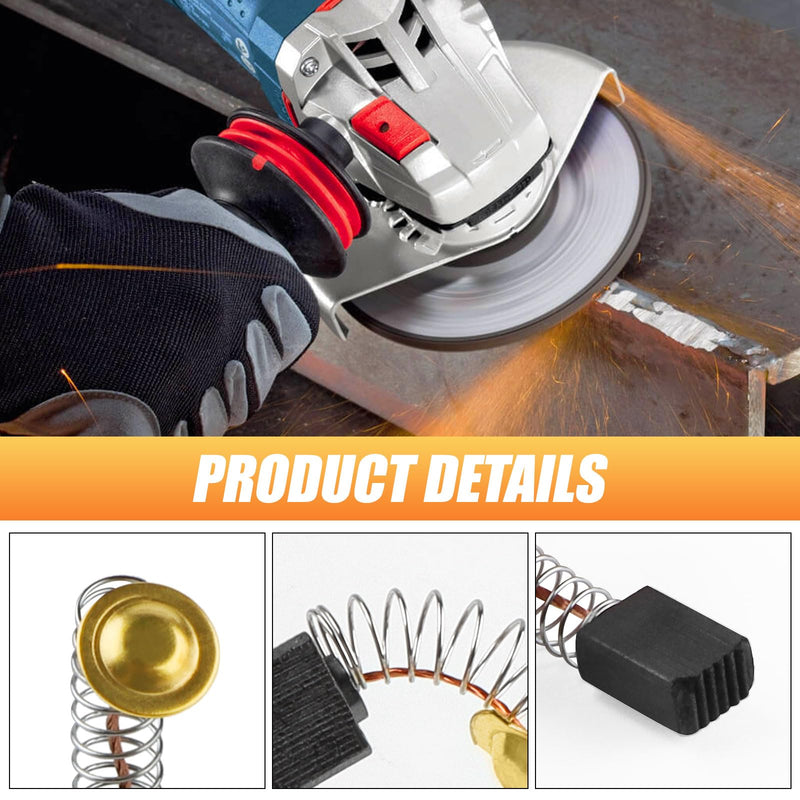 72 Carbon Brushes Motor Carbon Brushes Power Tool Carbon Brushes Replacement 7 Sizes | UYUYong Motor Carbon Brushes Carbon Brushes with Spring for Electric Motor, Hammer Drill Angle Grinder Many Power Tools