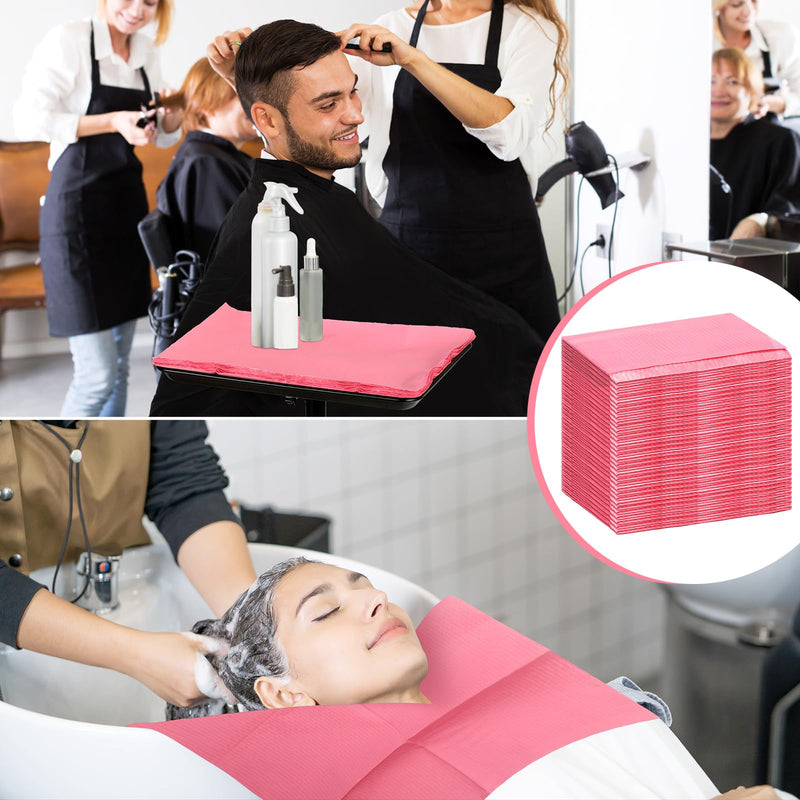 [Australia - AusPower] - 100 Pcs Disposable Salon Tray Cover 13 x 18 Inch 3 Ply Waterproof Salon Tray Protector Pink or Black Salon Tray Cover for Salon(Pink) 