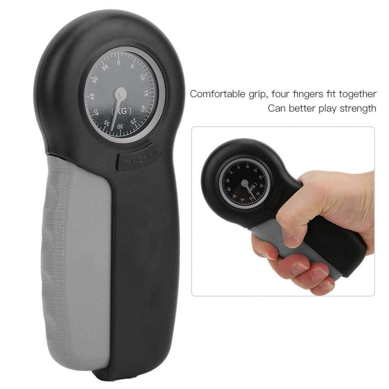 [Australia - AusPower] - Hand Force Meter, Hand Dynamometer, Hand Mechanical Measuring Device, Grip Strength, Hand Gripper Grip Gauge for Grip Strength Gauge (Black Grey) 