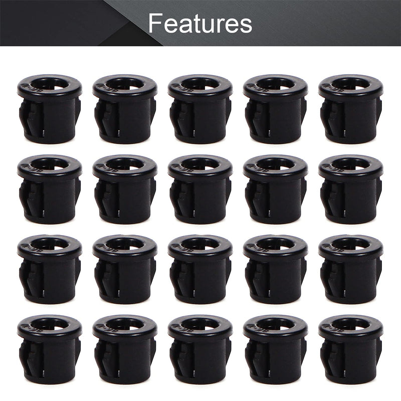 Fielect 100pcs Cable Snap Bushing SK-10 10mm Mounted Dia Cable Hose Snap Bushing Grommet Protector Black Model:SK-10