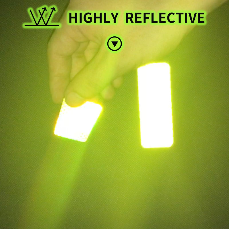 PHIXBEAR Reflective Stickers Super Reflection, Safety Reflective Tape for Car Trailer Truck Bike Motorcycle, 20 Pcs Fluorescent Yellow-Green Outdoor Waterproof 3.15" X 1.18"