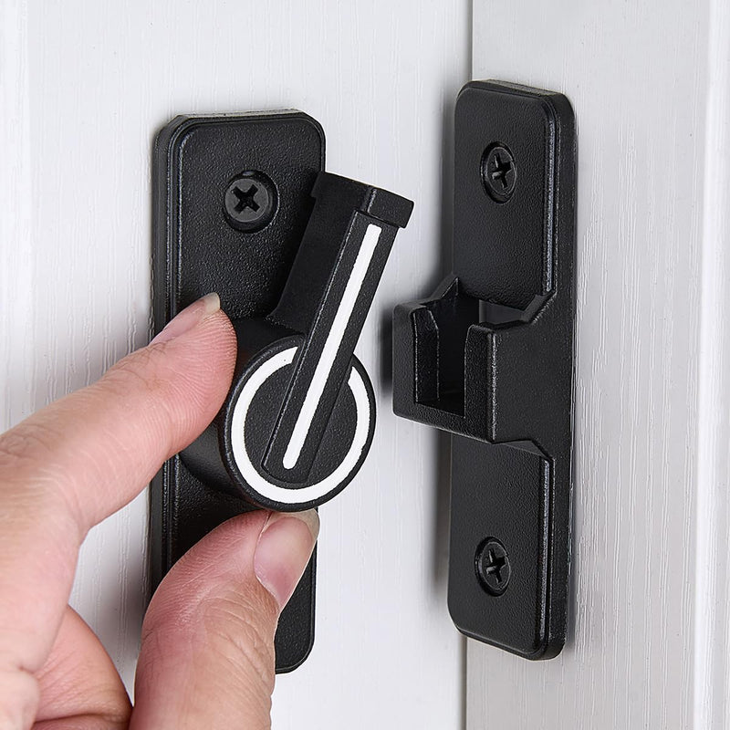 3 Packs Black Luminous 90 Degree Barn Door Locks,Heavy Sliding Barn Door Latches Door Lock,Premium Zinc Alloy for Enhanced Privacy and Security on Barn Door,Garden Entrances,and Sliding Door Black(Luminous) 90 Degree 3