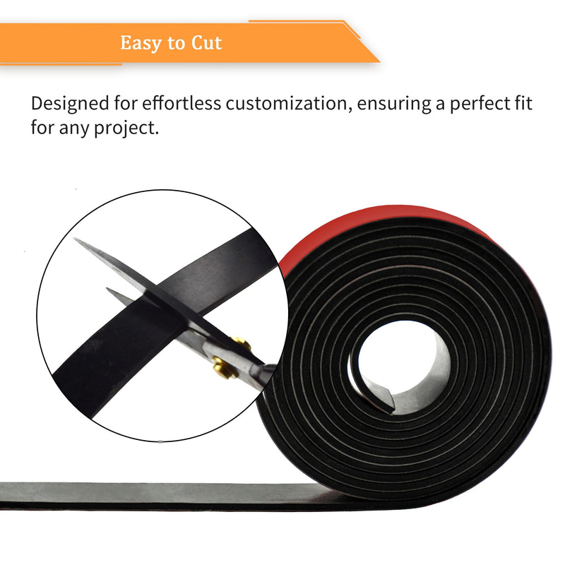 DOBTIM Solid Neoprene Rubber Strips with Adhesive Backing 1/8 (.125)" Thick x 1" Wide x 10' Long, Self Adhesive Rubber Sheets, Rolls & Strips for DIY Gaskets Crafts Pads Seals Warehouse Flooring 1" X 10' .125" thick (Adhesive）