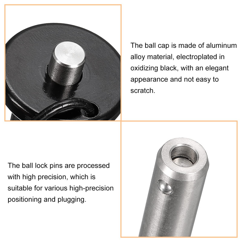 [Australia - AusPower] - uxcell Ball Locking Pins, 304 Stainless Steel Grip Push-Button Locking Quick Release Pin with 24cm Wire (6mm-20mm) 6mm-20mm 