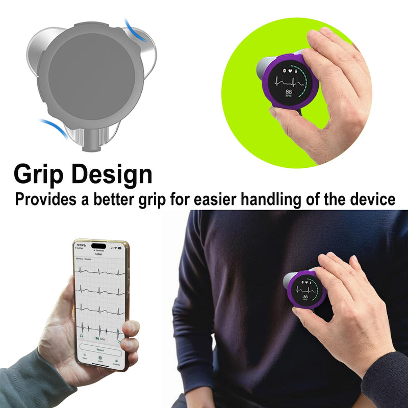 [Australia - AusPower] - 3 Pack Silicone Protective Cover and 6 Pack Ear Tips Replacement Accessories for EKO CORE 500™ Digital Stethoscope, Dustproof Plug Design Prevents Dust from Entering The Device's Interface (Purple) Lavender purple series 