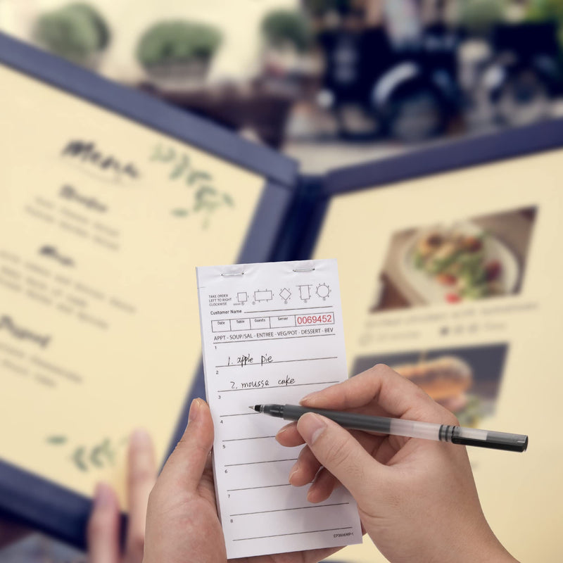 [Australia - AusPower] - Guest Check Pads EP-3616WP-1 (10 Pads), Total 500 Sheets White Waitress Notepad, Server Order Pads for Restaurant 10 pads 