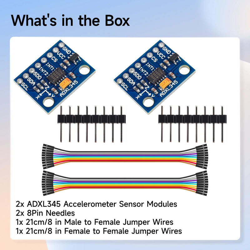 [Australia - AusPower] - ADXL345 Accelerometer Sensor Module with 10CM Cable, 3-Axis Digital Gravity Acceleration/Inclination Module IIC/SPI Transmission Compatible with for Arduino - 2PCS 