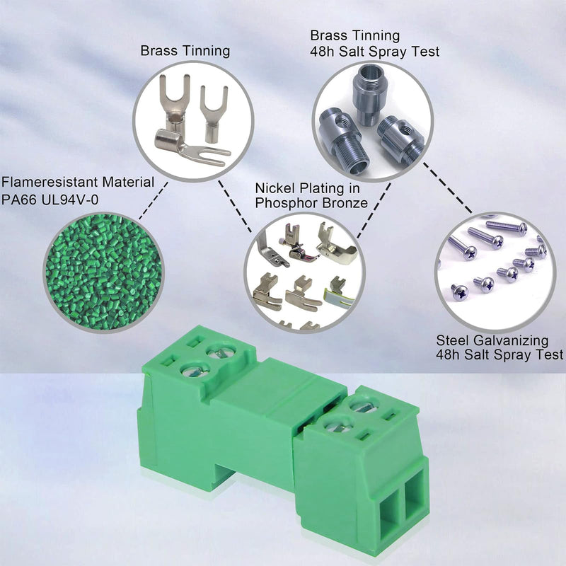 [Australia - AusPower] - 5 Set 4 Pin 5.08mm Pitch PCB Mount Screw Terminal Block Connector with 4 Pin Phoenix Plug,Pluggable Male and Female Connector 