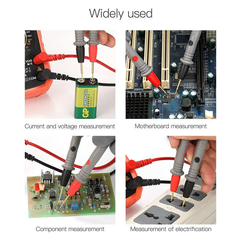 [Australia - AusPower] - Test Leads Kits for Multimeter Meter Electrical Alligator Clip Probes 1000V 20A 