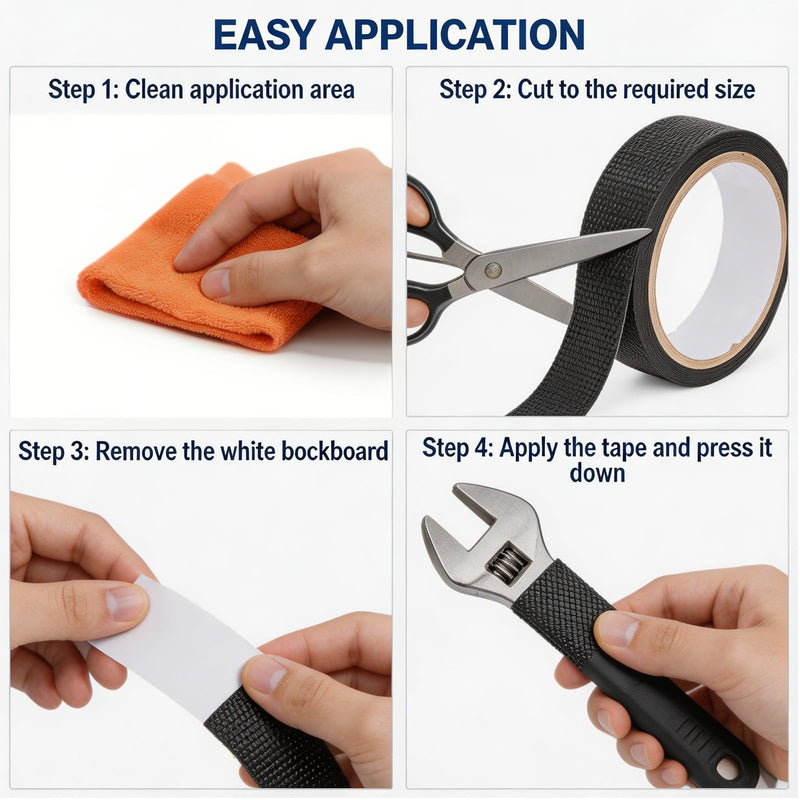 Rubber Grip Tape,1 in x 10 Ft Ultra-Thin Strong Adhesive, Anti-Slip, Waterproof, Heat Resistant Tape for Handles and Contact Surfaces